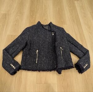 Blank NYC Dark Blue/Grey Tweed Jacket Size M
